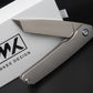 Imkee design SS1 M390 Blade Front Flipper Titanium Handle (2.83'' Satin)